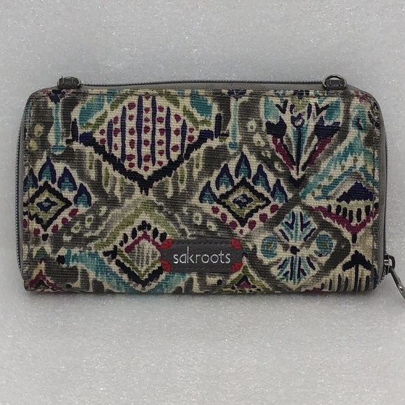 Sakroots Wallet Gray Artsy Zip Around - Picture 5 of 16